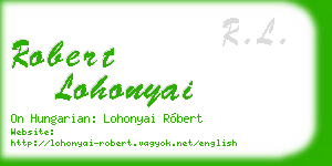 robert lohonyai business card